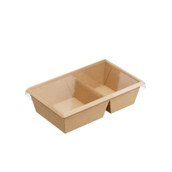 800ml rPET Two Compartment Flat OneClick Lid