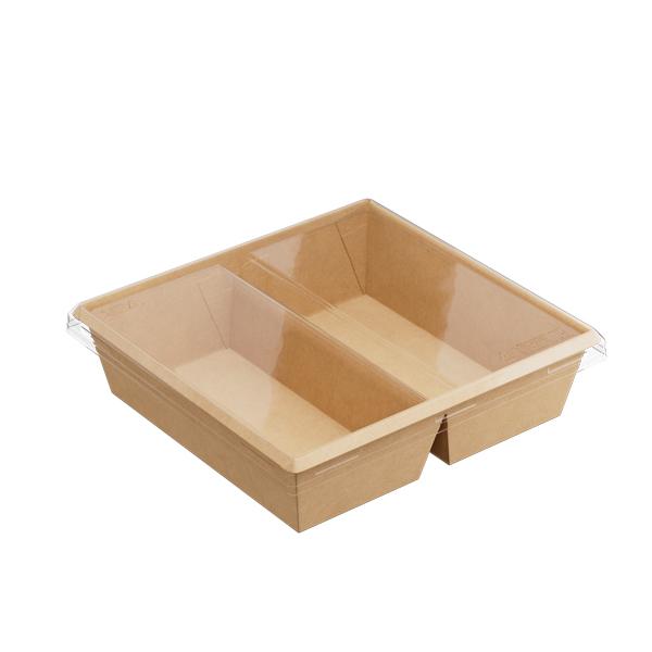 1200ml rPET Two Compartment Flat OneClick Lid