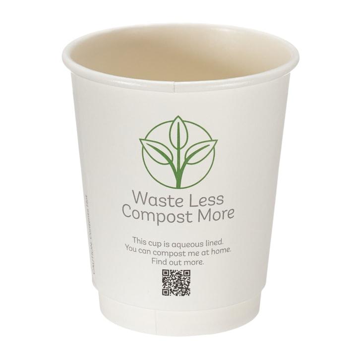 8oz White Double Wall Hot Cup (Aqueous Lined)