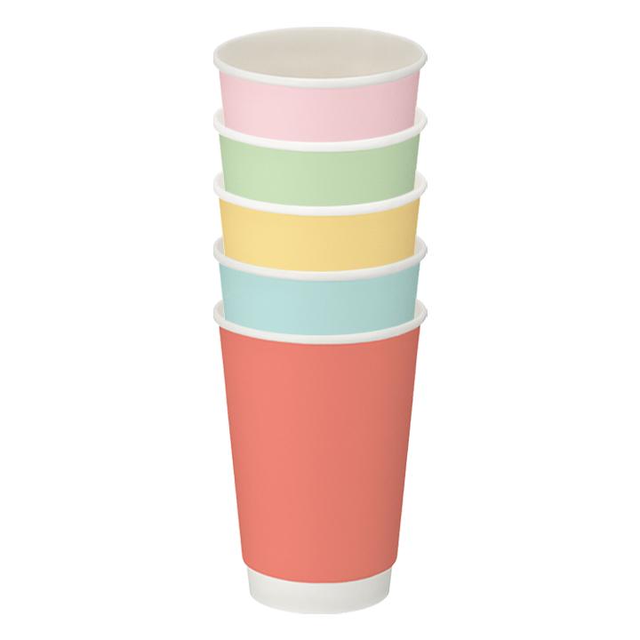 16oz Confetti Mixed Colour Double Wall Hot Cup (PE Lined)