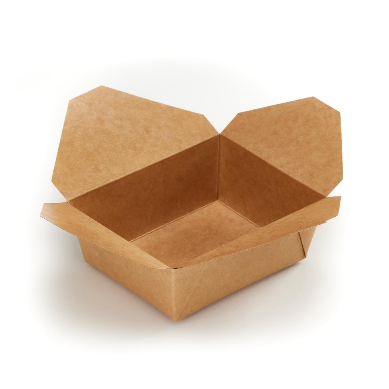 Medium #8 Kraft Folded Board Food Box (PE Lined)
