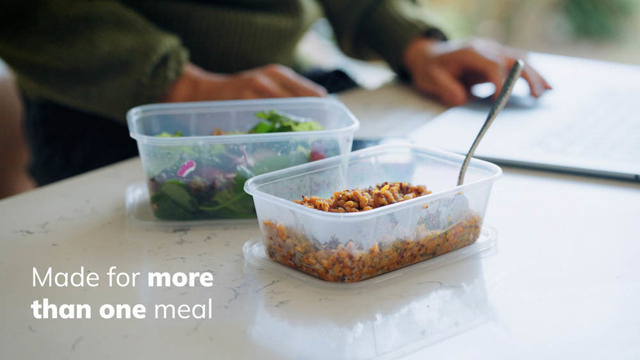 1000ml Clear PP Microwavable Container & Lid